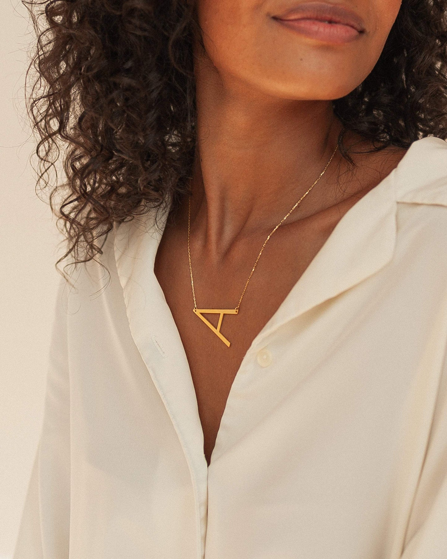 Large Sideways Initial Necklace