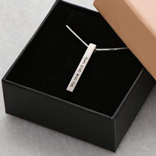 3D Engraved Bar Necklace