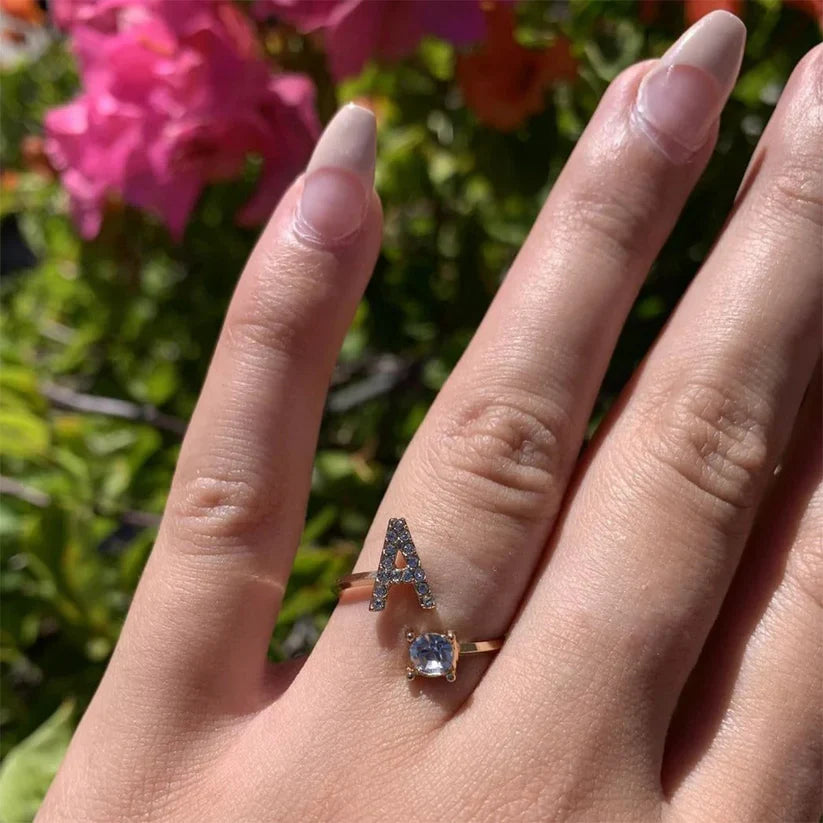 Alphabet Zirconia Ring